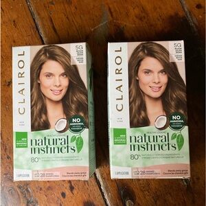 2 New Boxes Of Natural Instincts 5G Medium Golden Brown Hair Dye.